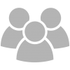 stylized icon of three users