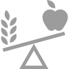 Image of olive branch and apple on scale